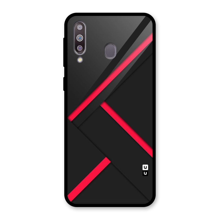 Red Disort Stripes Glass Back Case for Galaxy M30