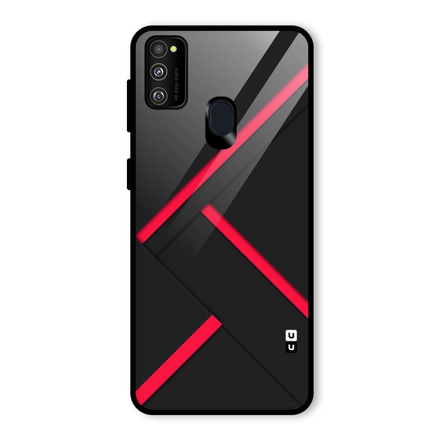 Red Disort Stripes Glass Back Case for Galaxy M30s