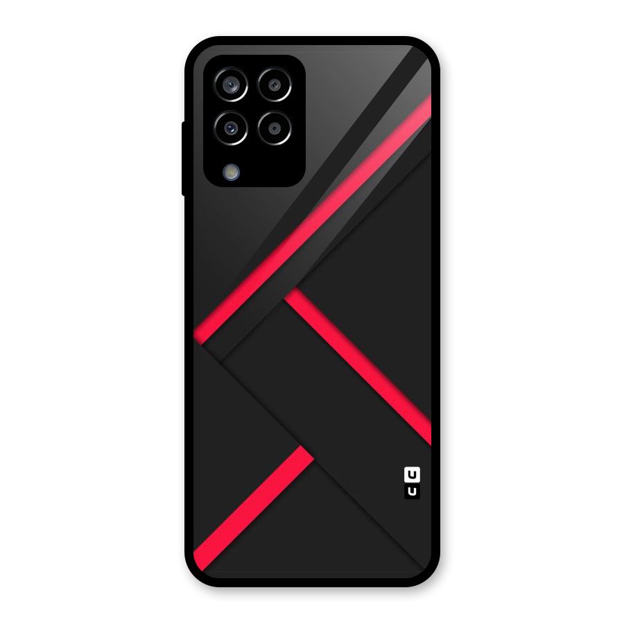 Red Disort Stripes Glass Back Case for Galaxy M33