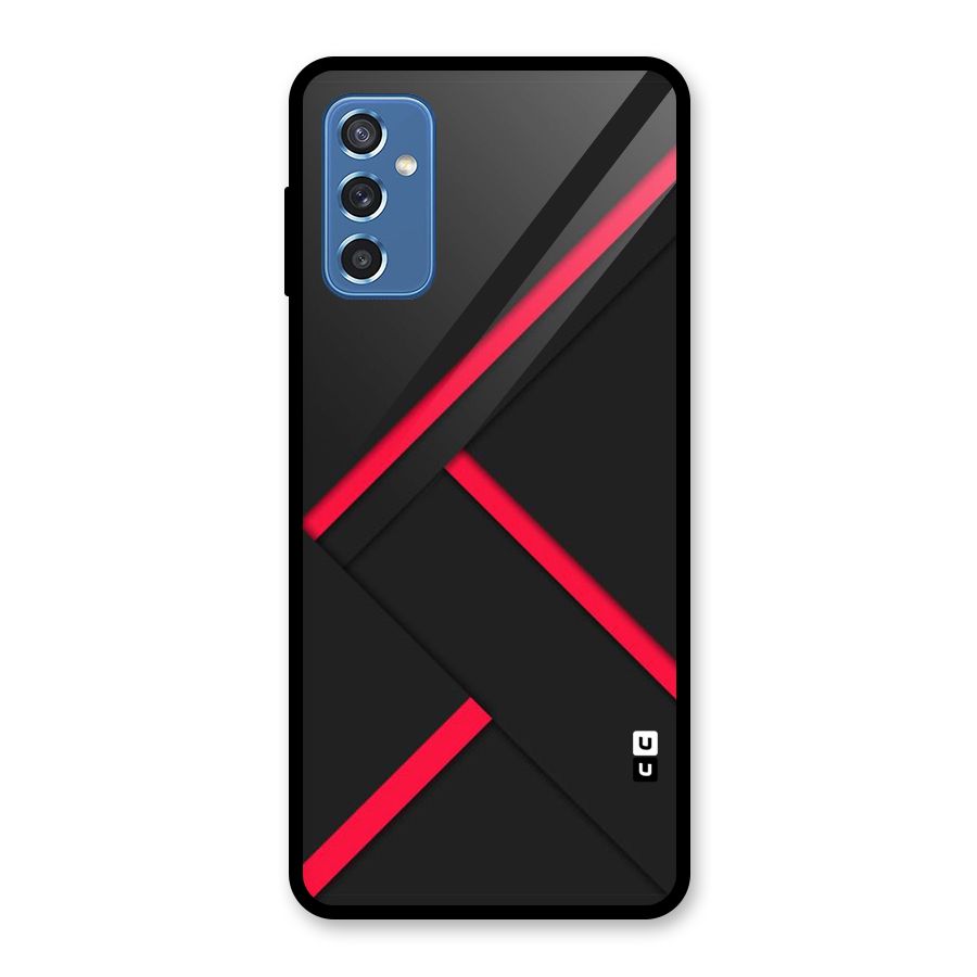 Red Disort Stripes Glass Back Case for Galaxy M52 5G