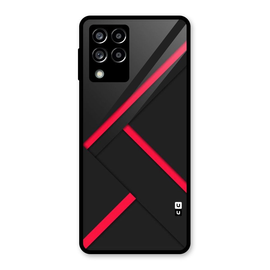 Red Disort Stripes Glass Back Case for Galaxy M53 5G