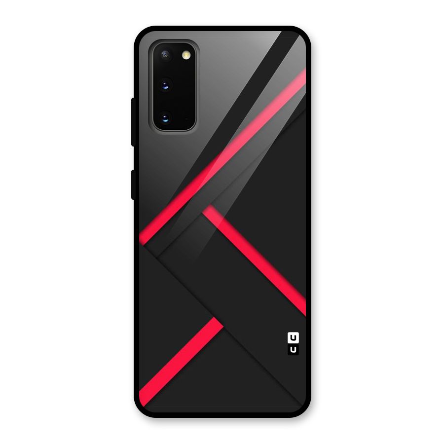 Red Disort Stripes Glass Back Case for Galaxy S20