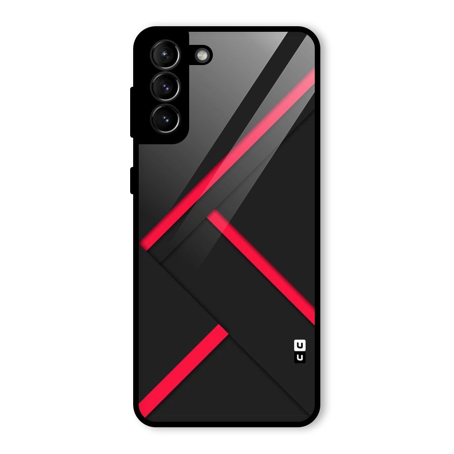 Red Disort Stripes Glass Back Case for Galaxy S21 Plus