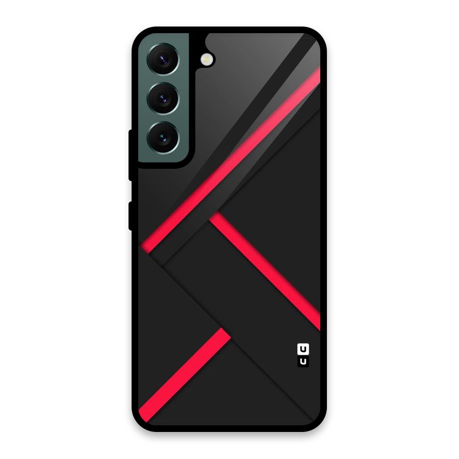 Red Disort Stripes Glass Back Case for Galaxy S22 5G