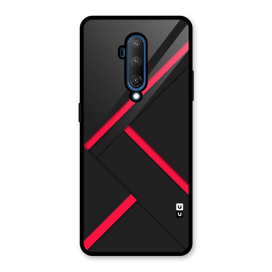 Red Disort Stripes Glass Back Case for OnePlus 7T Pro