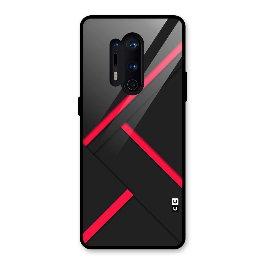 Red Disort Stripes Glass Back Case for OnePlus 8 Pro