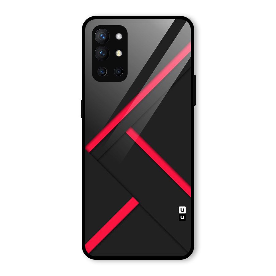 Red Disort Stripes Glass Back Case for OnePlus 9R
