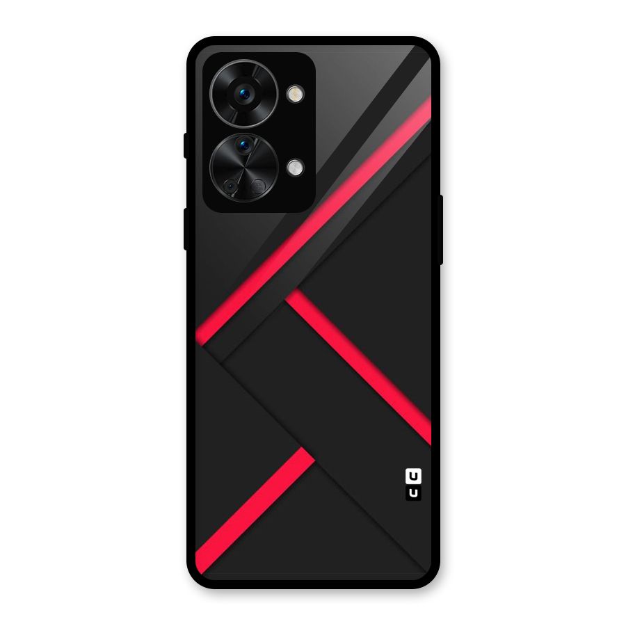 Red Disort Stripes Glass Back Case for OnePlus Nord 2T