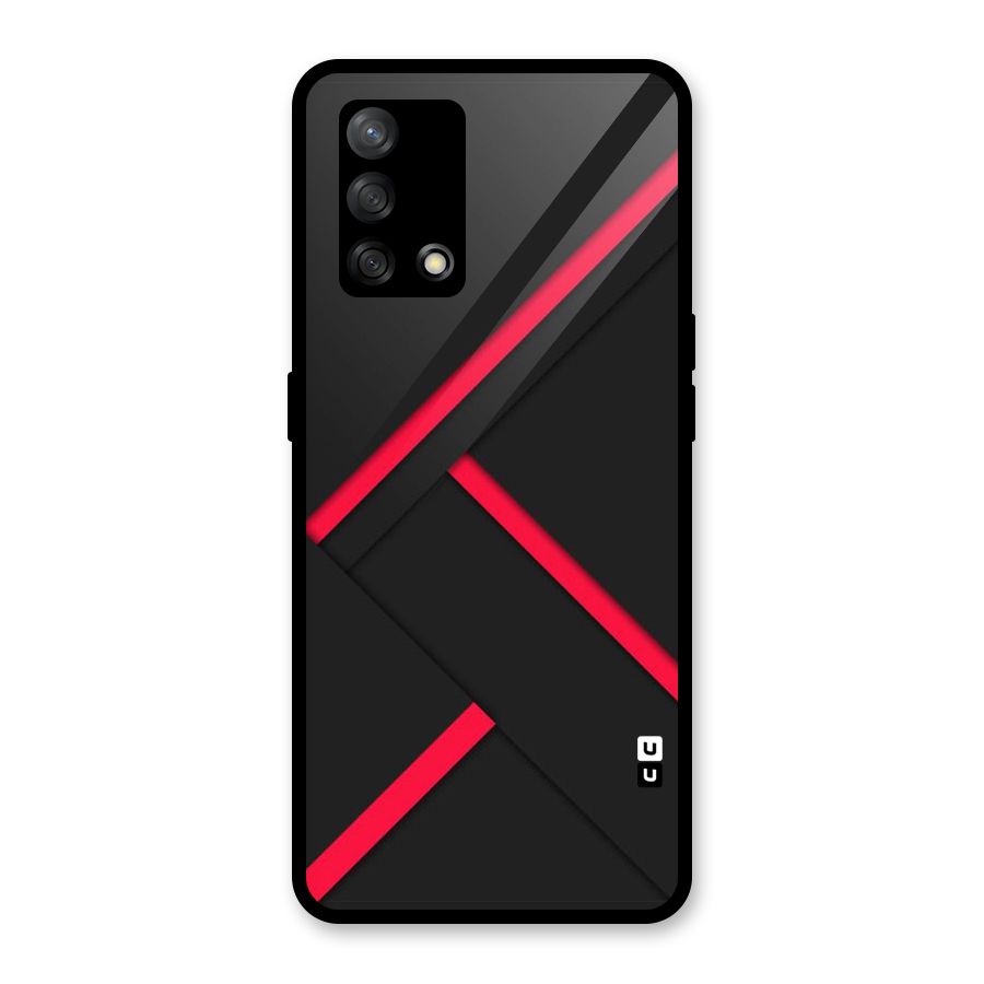 Red Disort Stripes Glass Back Case for Oppo F19