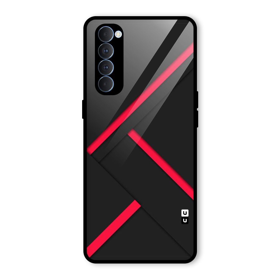 Red Disort Stripes Glass Back Case for Oppo Reno4 Pro