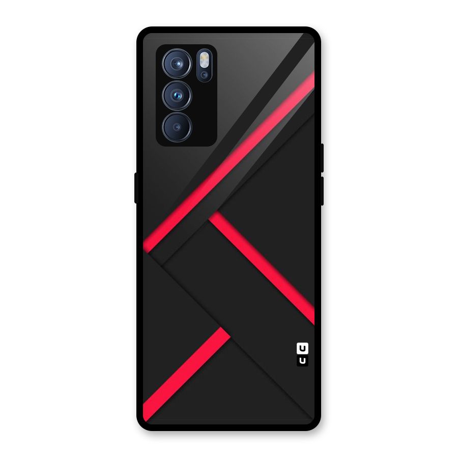 Red Disort Stripes Glass Back Case for Oppo Reno6 Pro 5G