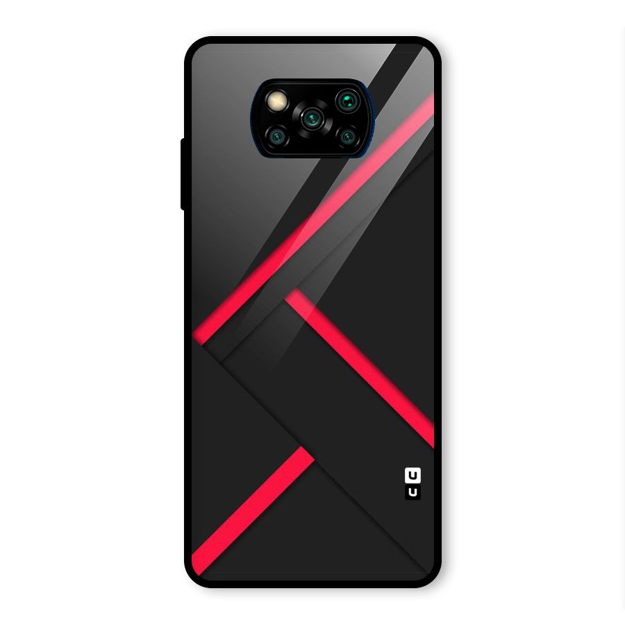 Red Disort Stripes Glass Back Case for Poco X3 Pro