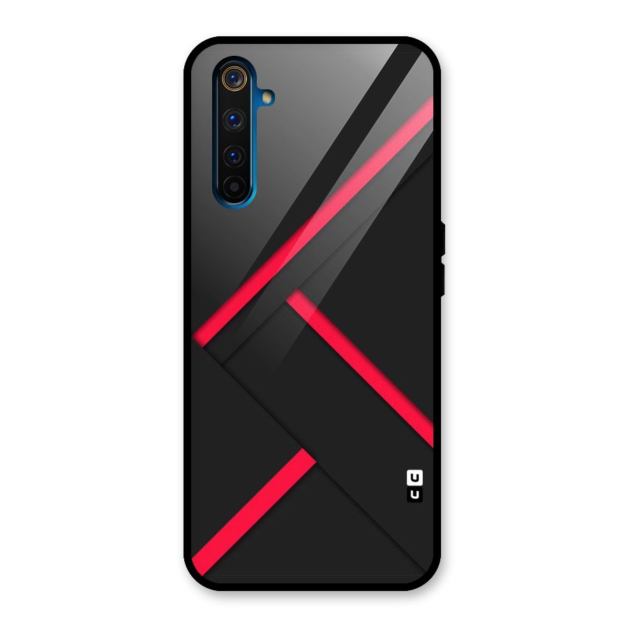 Red Disort Stripes Glass Back Case for Realme 6 Pro