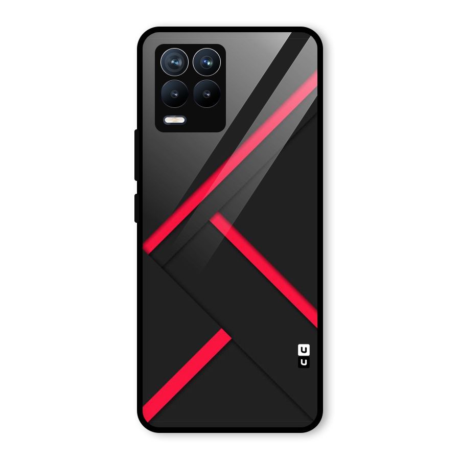 Red Disort Stripes Glass Back Case for Realme 8 Pro