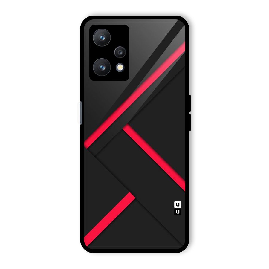 Red Disort Stripes Glass Back Case for Realme 9 Pro 5G