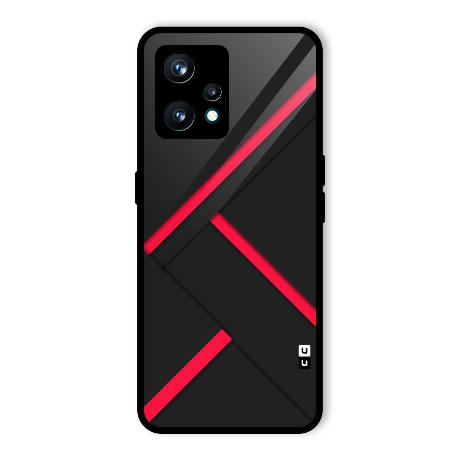 Red Disort Stripes Glass Back Case for Realme 9 Pro Plus 5G