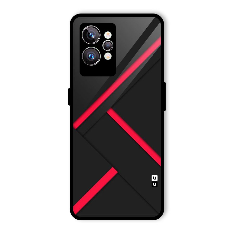 Red Disort Stripes Glass Back Case for Realme GT2 Pro