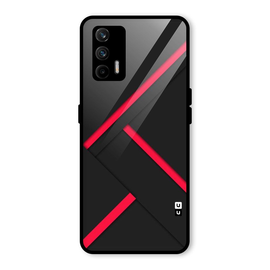 Red Disort Stripes Glass Back Case for Realme GT 5G