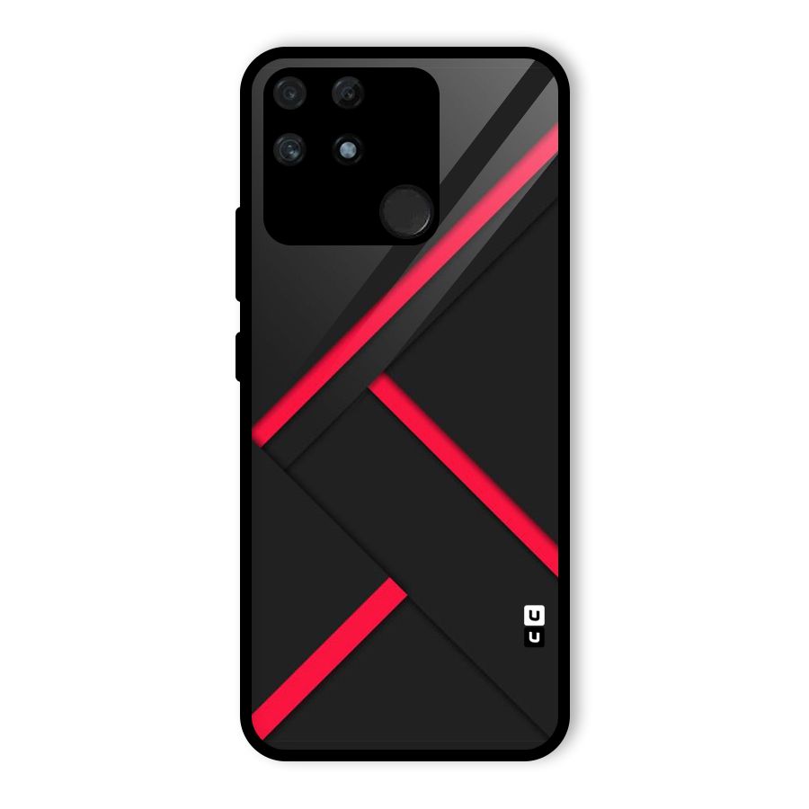 Red Disort Stripes Glass Back Case for Realme Narzo 50A