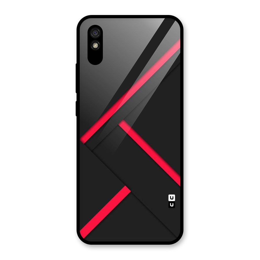 Red Disort Stripes Glass Back Case for Redmi 9A