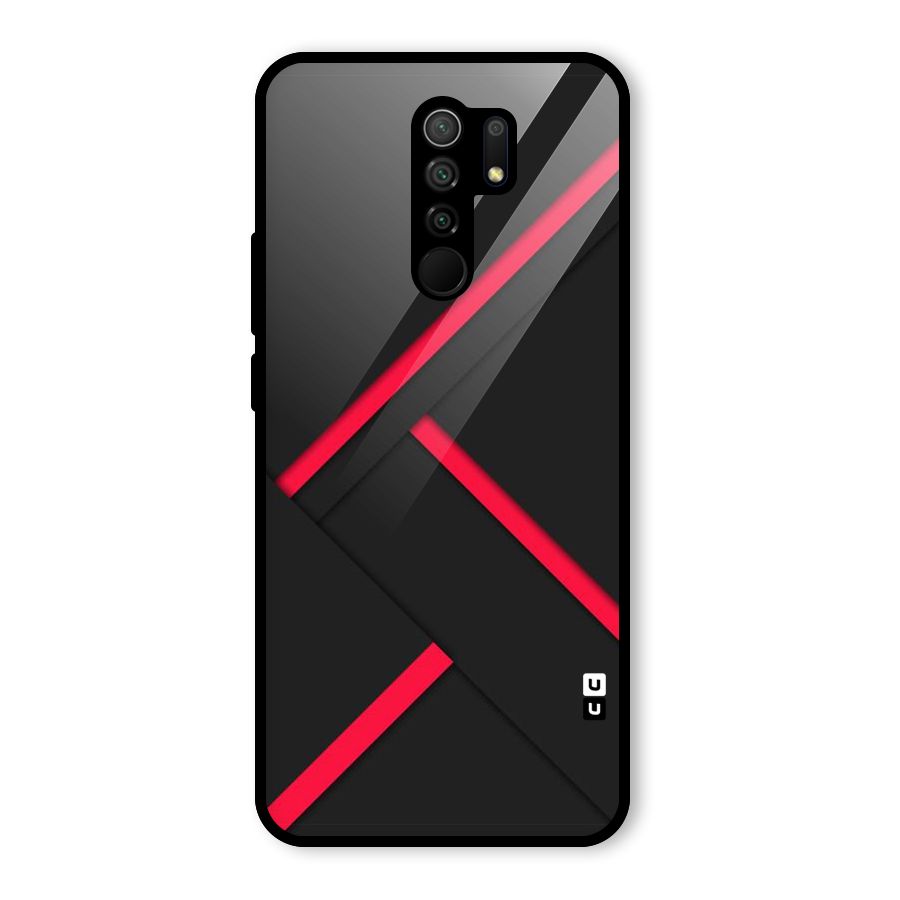 Red Disort Stripes Glass Back Case for Redmi 9 Prime