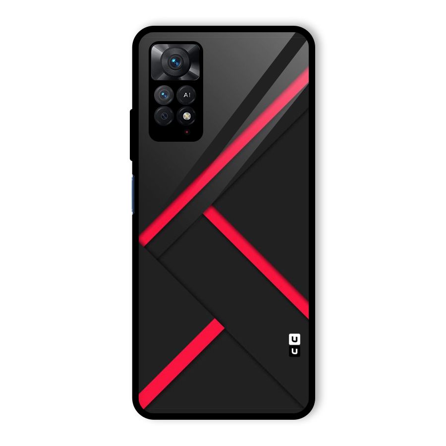Red Disort Stripes Glass Back Case for Redmi Note 11 Pro Plus 5G