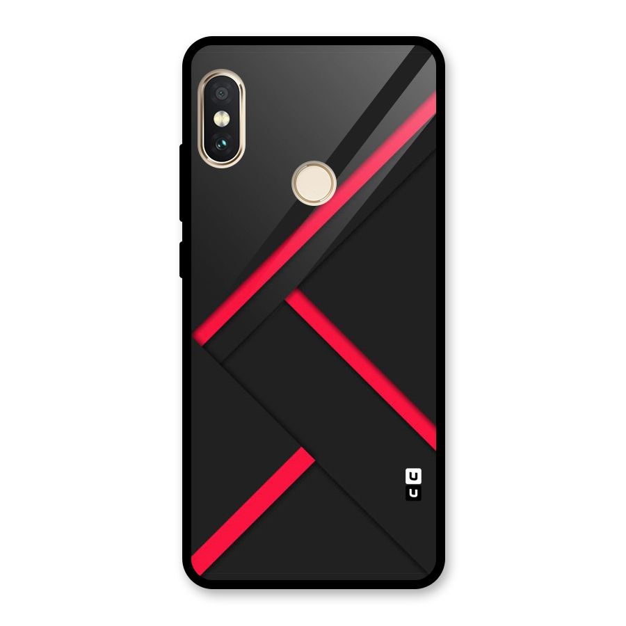 Red Disort Stripes Glass Back Case for Redmi Note 5 Pro