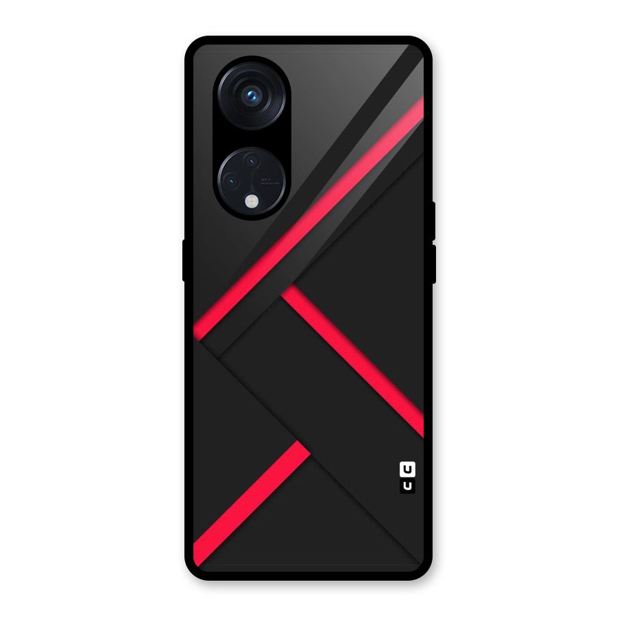 Red Disort Stripes Glass Back Case for Reno8 T 5G