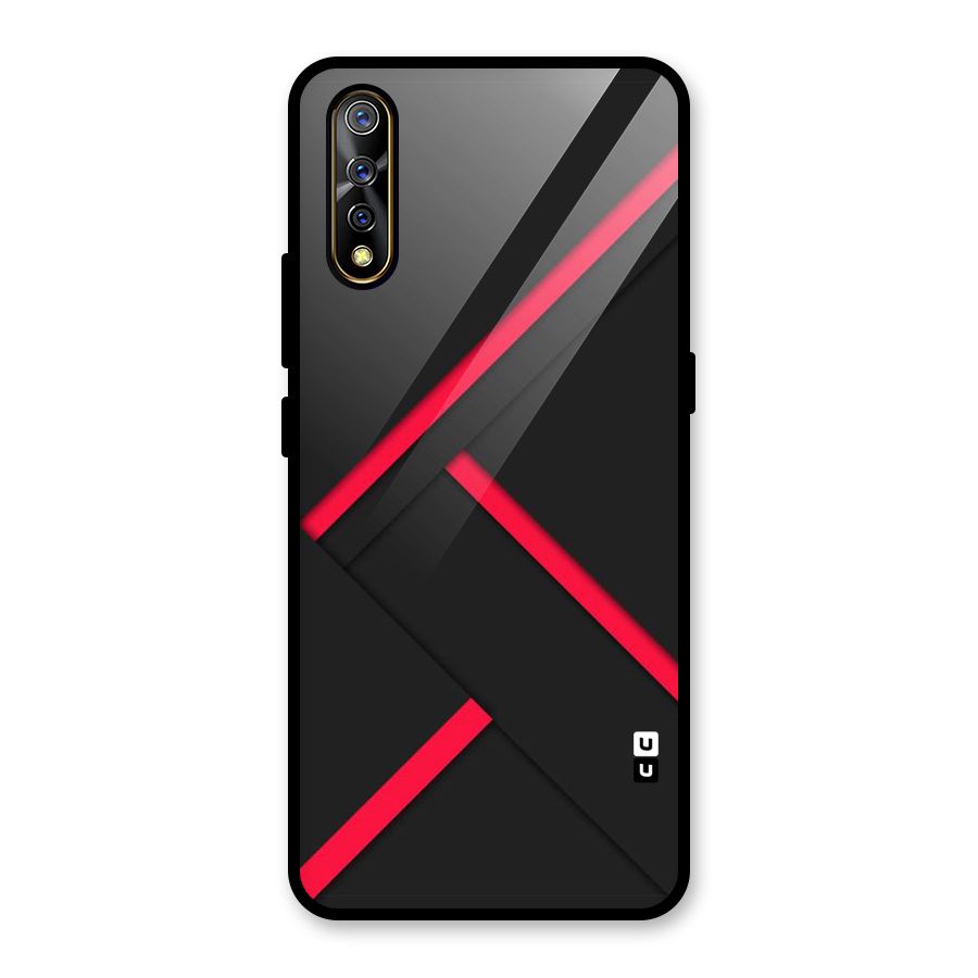 Red Disort Stripes Glass Back Case for Vivo S1
