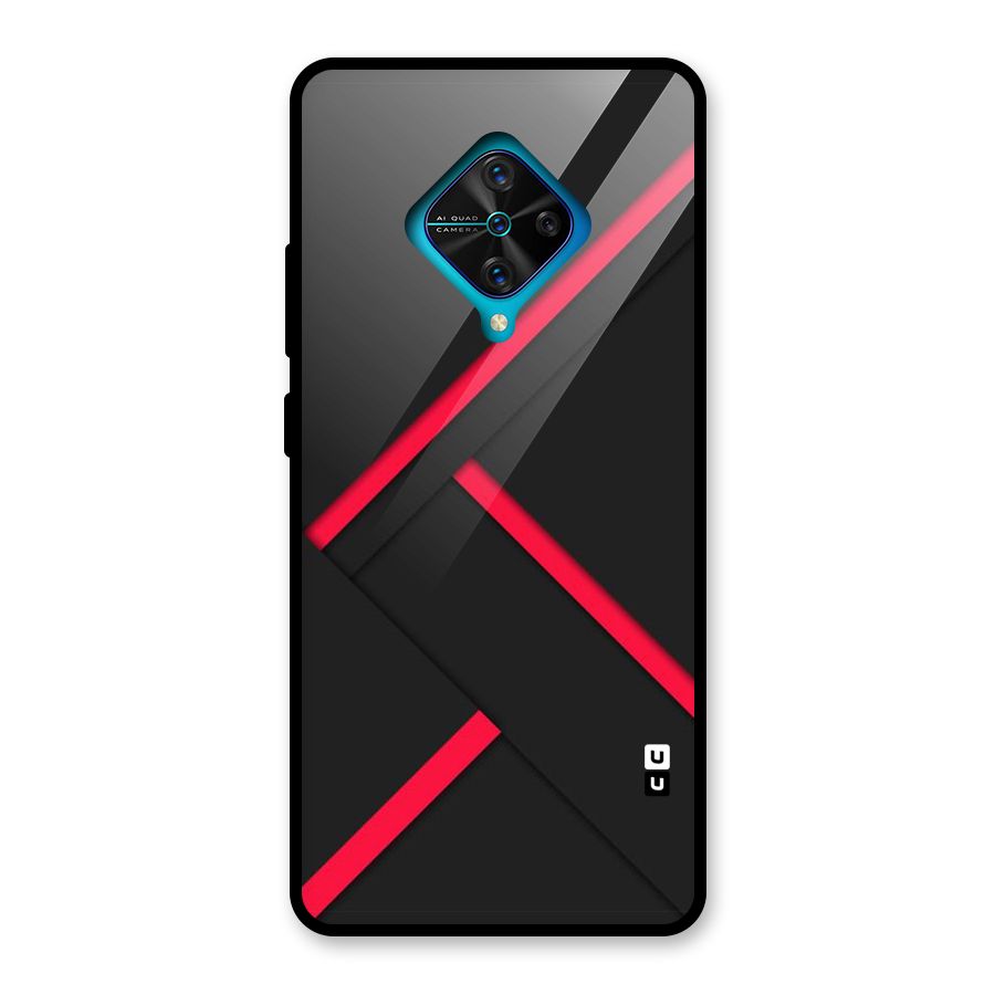Red Disort Stripes Glass Back Case for Vivo S1 Pro