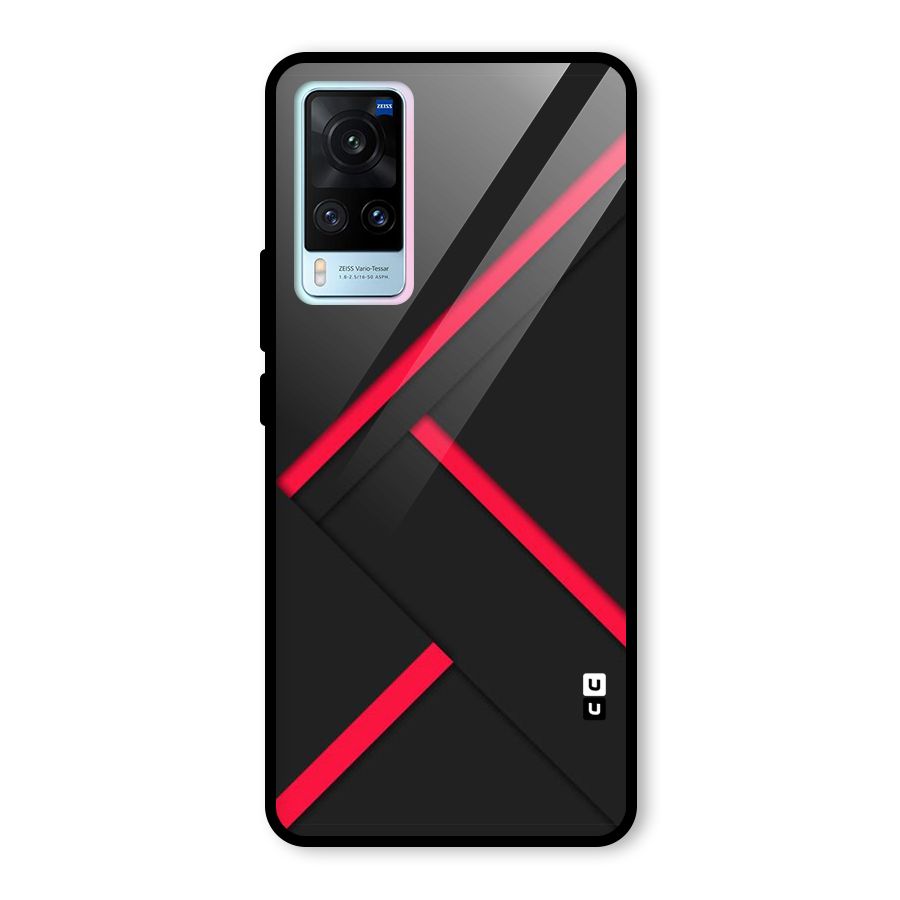 Red Disort Stripes Glass Back Case for Vivo X60