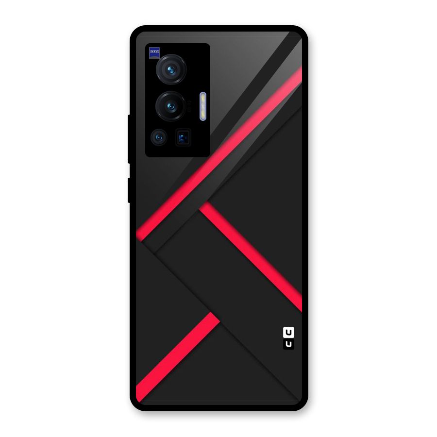 Red Disort Stripes Glass Back Case for Vivo X70 Pro