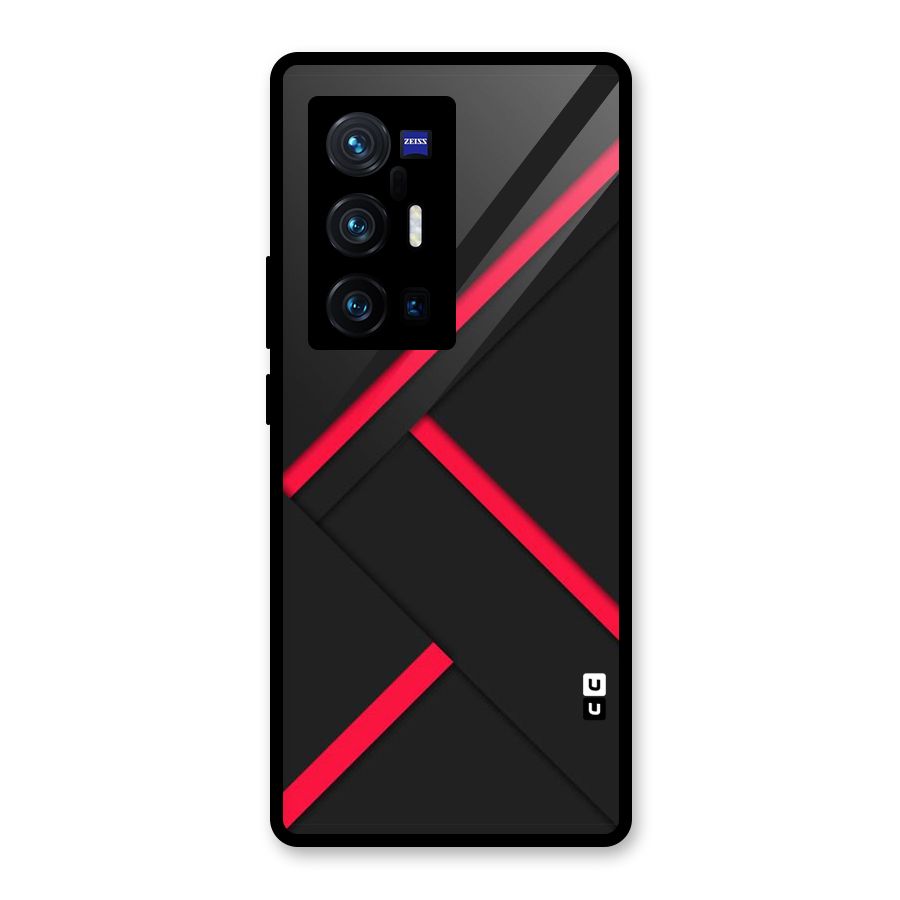 Red Disort Stripes Glass Back Case for Vivo X70 Pro Plus