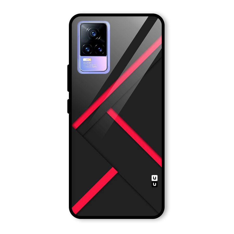 Red Disort Stripes Glass Back Case for Vivo Y73