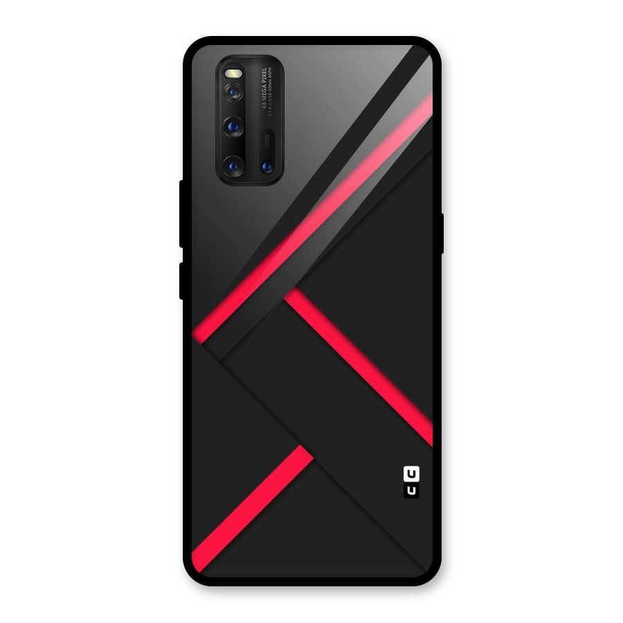 Red Disort Stripes Glass Back Case for Vivo iQOO 3