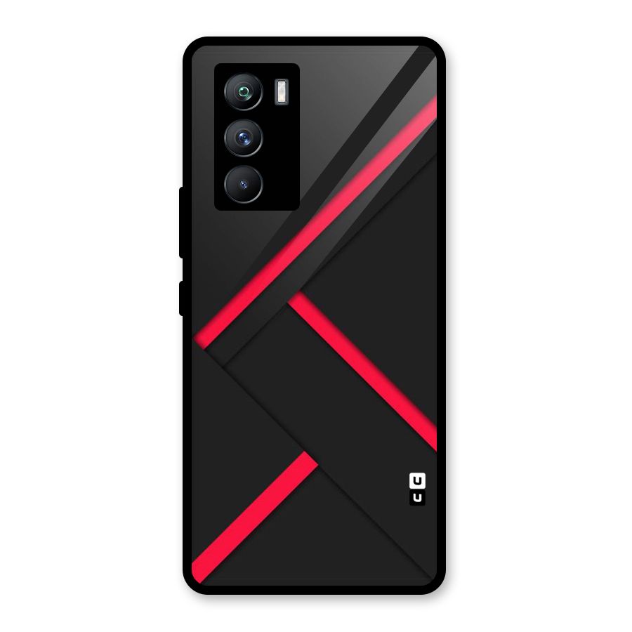 Red Disort Stripes Glass Back Case for Vivo iQOO 9 SE