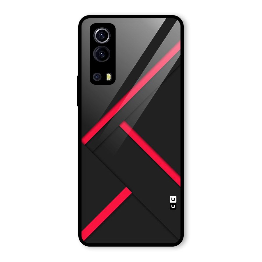 Red Disort Stripes Glass Back Case for Vivo iQOO Z3