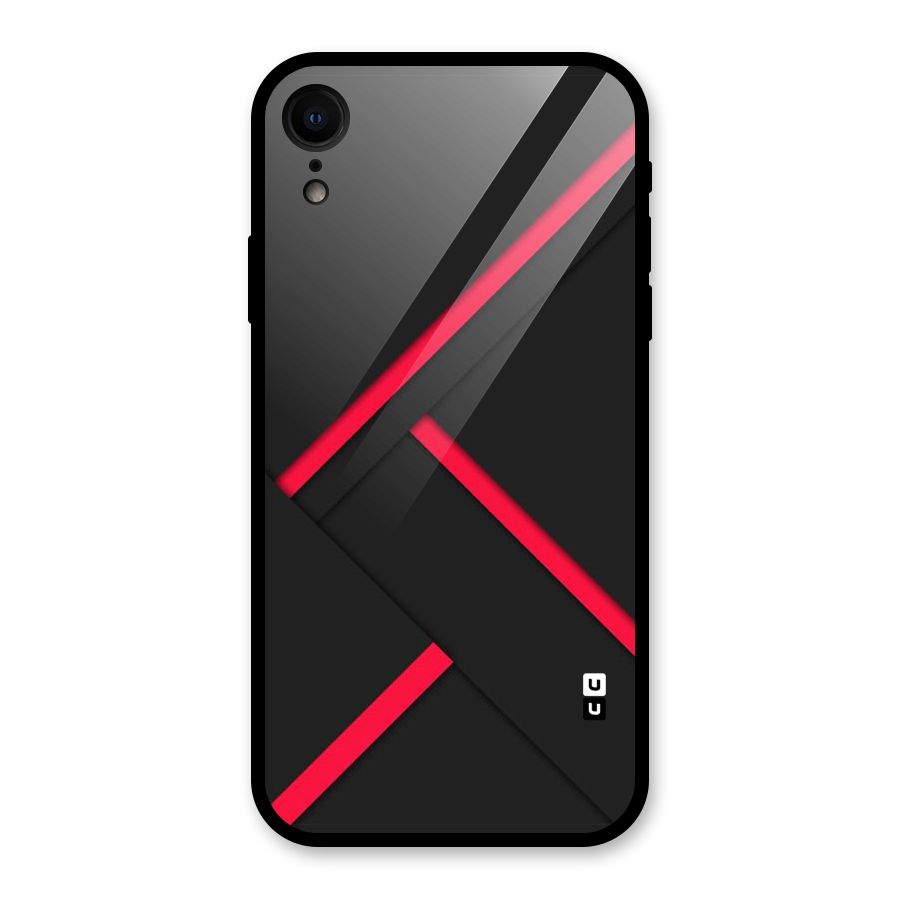 Red Disort Stripes Glass Back Case for XR