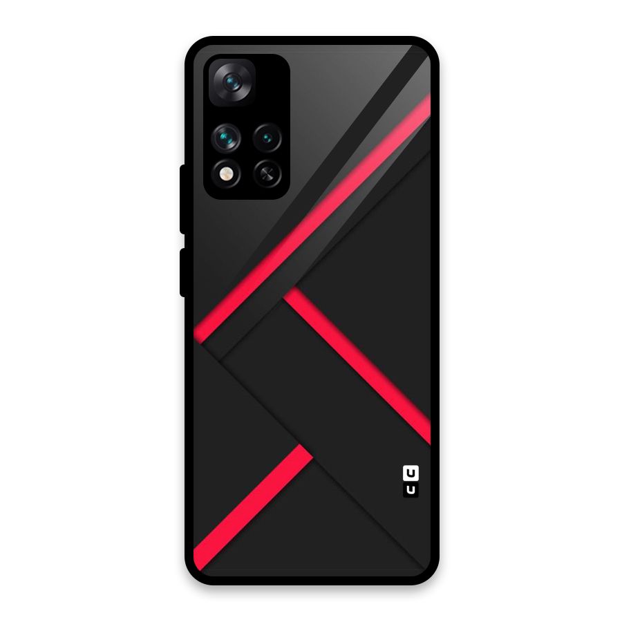 Red Disort Stripes Glass Back Case for Xiaomi 11i HyperCharge 5G