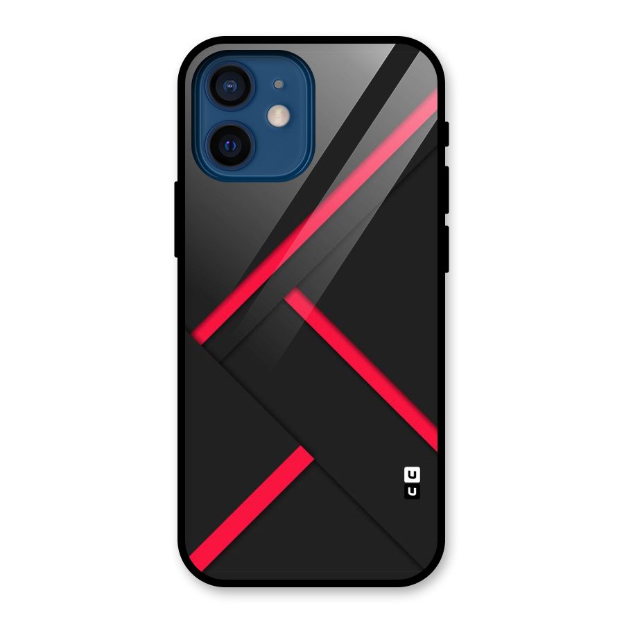 Red Disort Stripes Glass Back Case for iPhone 12 Mini