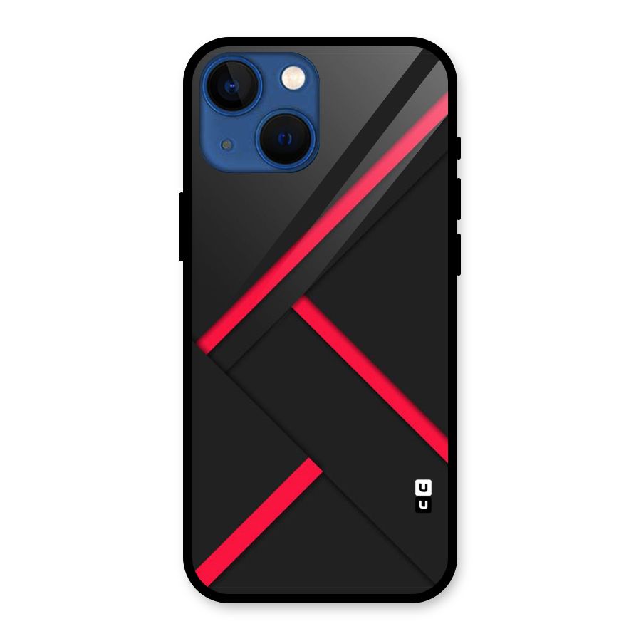 Red Disort Stripes Glass Back Case for iPhone 13 Mini