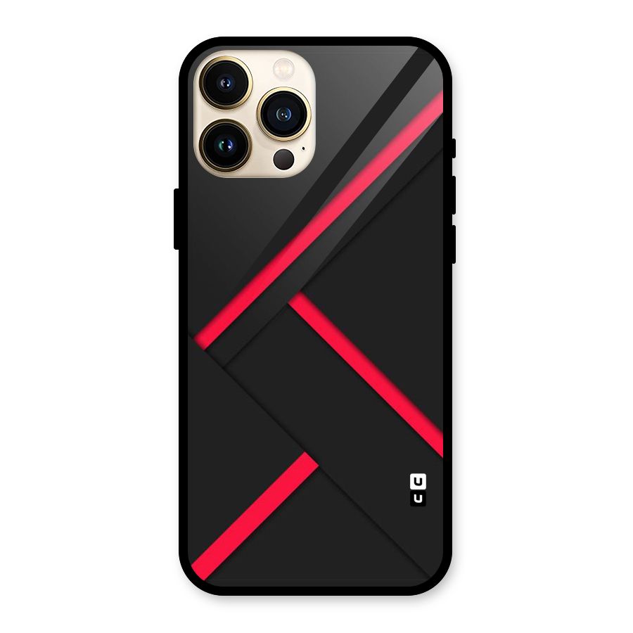 Red Disort Stripes Glass Back Case for iPhone 13 Pro Max