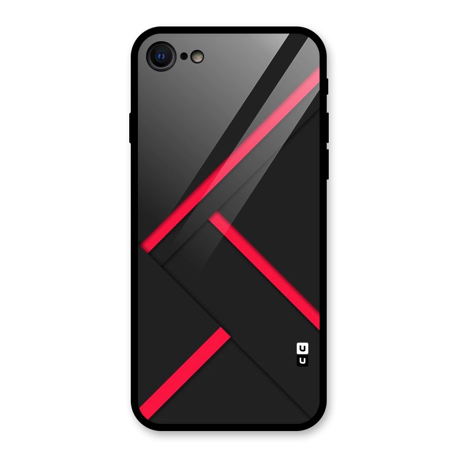 Red Disort Stripes Glass Back Case for iPhone SE 2022