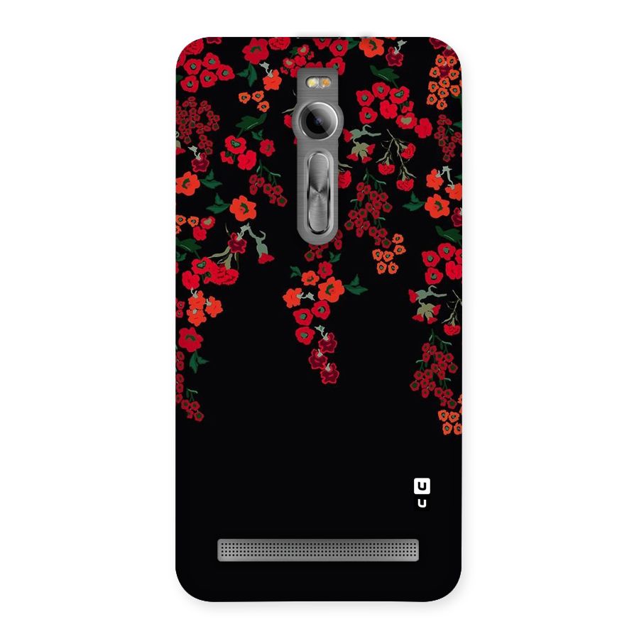 Red Floral Pattern Back Case for Asus Zenfone 2