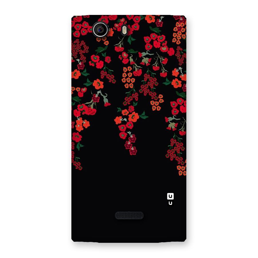 Red Floral Pattern Back Case for Canvas Nitro 2 E311