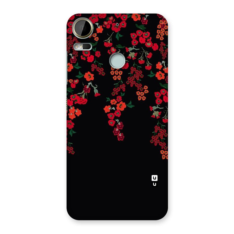 Red Floral Pattern Back Case for Desire 10 Pro