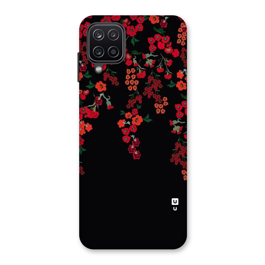 Red Floral Pattern Back Case for Galaxy A12