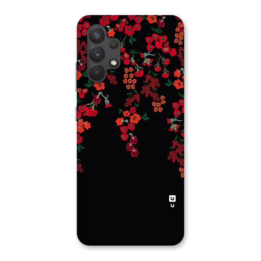 Red Floral Pattern Back Case for Galaxy A32