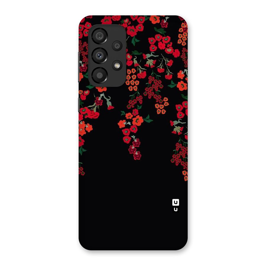 Red Floral Pattern Back Case for Galaxy A33 5G