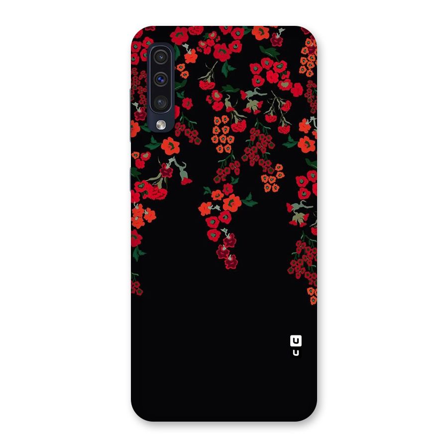 Red Floral Pattern Back Case for Galaxy A50